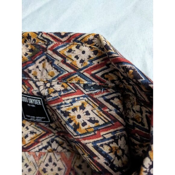 Todd Snyder Shirt Hawaiian Camp Collar Red & Beige Button Up Mens Size L - Picture 6 of 10